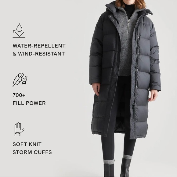 Quince Black Puffer Coat - Picture 3 of 8